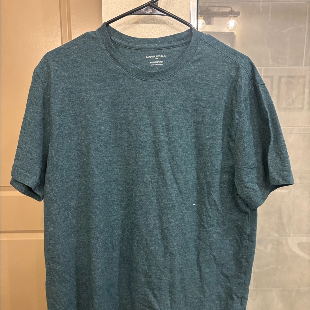Banana Republic Men's Teal Heather Crew Neck T-Shirt